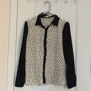 Polka Dotted Button-Up